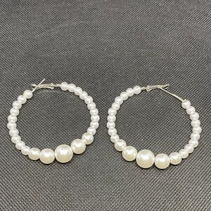 Elegant Pearl Hoop Earrings